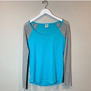 PINK Victoria’s Secret Baseball Tee Blue/Grey
